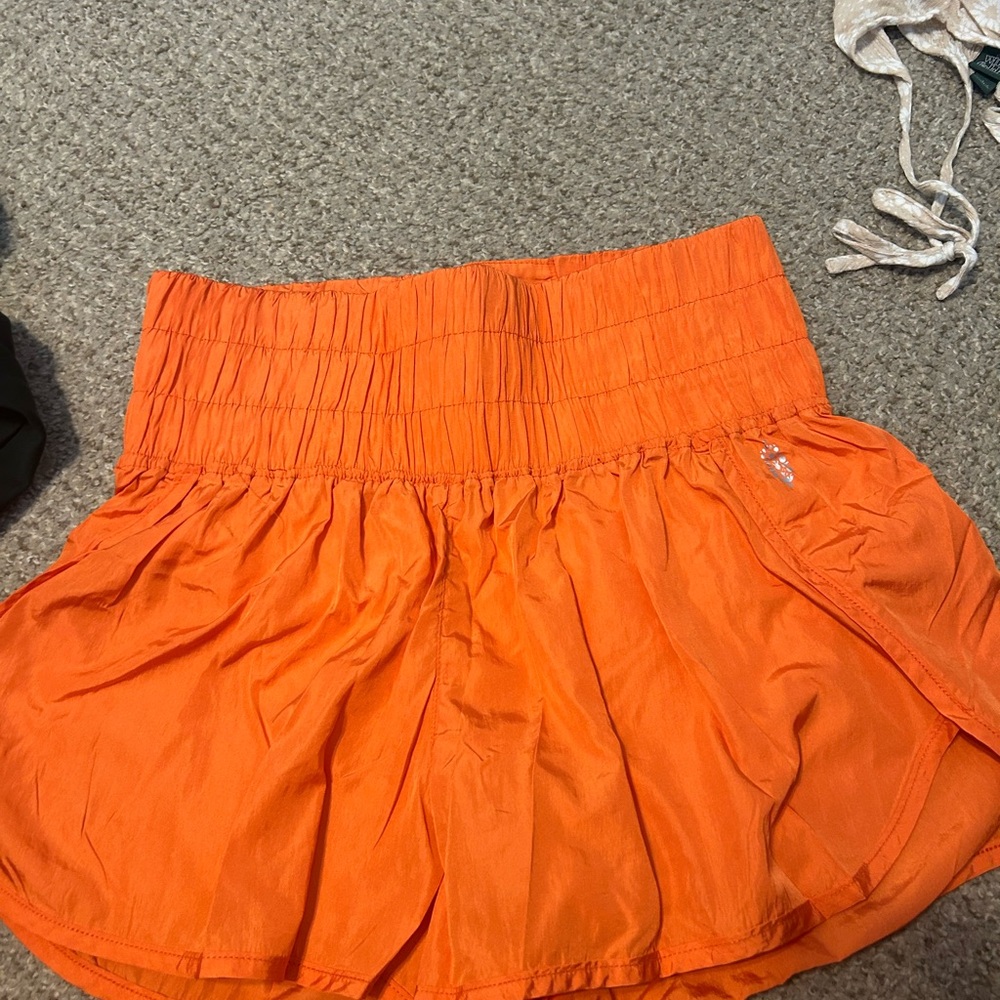 Orange Free people shorts  with Elastic Waistband